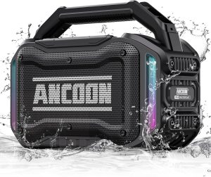 ANCOON Speakers Bluetooth Wireless: 80W(Peak) Loud Speaker with Bass, 20H Playtime, IPX6 Waterproof, Large Jobsite Speakers f
