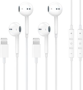 [Apple MFi Certified] Wired Headphones for iPhone Earbuds with Built-in Microphone & Volume Control Nosie Reduction Earphones