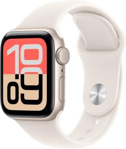 Apple Watch SE 3 [GPS 40mm] Smartwatch with Starlight Aluminum Case with Starlight Sport Band – S/M. Fitness and Sleep Tracke