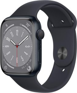 Apple Watch Series 8 [GPS, 45mm] – Midnight Aluminum Case with Midnight Sport Band, M/L (Renewed)