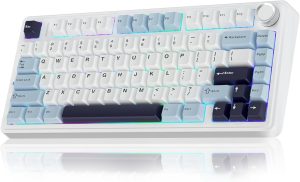 AULA F75 75% Wireless Mechanical Keyboard, Hot Swappable Creamy Keyboard, Pre-lubed Reaper Switches, 2.4GHz/Type-C/BT5.0, RGB