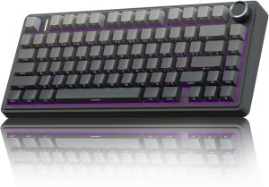 AULA F75 Pro Wireless Mechanical Keyboard,75% Hot Swappable Custom Keyboard with Knob,RGB Backlit,Pre-lubed Reaper Switches,S