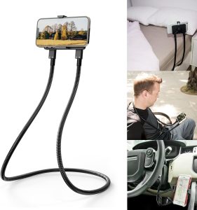 B-Land Cell Phone Holder, Universal Mobile Phone Stand, Lazy Bracket, DIY Flexible Mount Stand with Multiple Function (Black)
