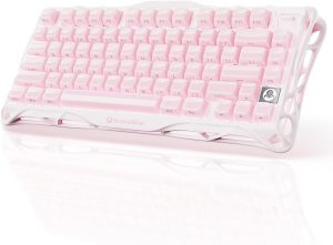 GravaStar Mercury K1 75% Pink Wireless Keyboard, Aluminum Exoskeleton, Hot Swappable, RGB