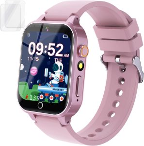 Kids Smart Watch Gift for Girls Age 5-12, 39 Games HD Touch Screen Watches with Video Camera Music Player Pedometer Flashligh