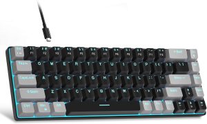 MageGee Portable 60% Mechanical Gaming Keyboard, MK-Box LED Backlit, 68 Keys, Red Switches