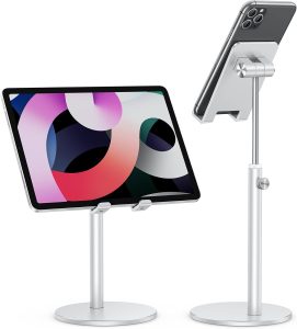 OMOTON Cell Phone Stand, Angle Height Adjustable Phone Holder, Aluminum Desktop Phone Dock for Desk, Compatible with iPhone 1