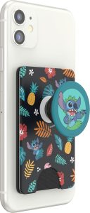 PopSockets Adhesive Phone Wallet and Card Holder with Grip, Disney – Stitch Aloha Pattern