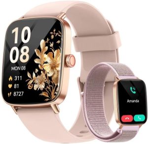 Smart Watch for Women, 1.85″ HD Smartwatch Compatible iPhone/Samsung/Android (Answer/Make Calls), 100+ Sport Modes Fitness Tr