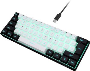 Snpurdiri 60% Wired Gaming Keyboard, 61 Keys RGB Backlit Ultra-Compact Small Gaming Keyboard, for PC/Mac Gamer, Typist, Trave