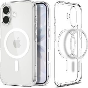 Spigen for iPhone 17 Case, Ultra Hybrid MagFit [TPU Covered Camera Control] [Anti-Yellowing] [Compatible with Magsafe] – Clea