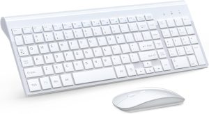 TopMate Wireless Keyboard and Mouse Ultra Slim Combo, 2.4G Silent Compact USB 2400DPI Mouse and Scissor Switch Keyboard Set w
