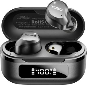 TOZO NC9 Hybrid Active Noise Cancelling Wireless Earbuds, 6 Mics ENC Clear Call, IPX8 Waterproof, in Ear Bluetooth 5.3 Headph