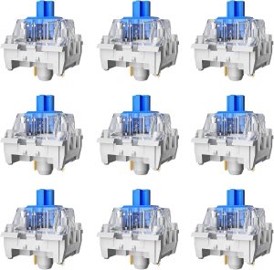 Zhouwang 36PCS Blue Switches,3 Pin Replacement Dustproof Mechanical Keyboards Switches, Suitable clicker for 3D Prints and Ga