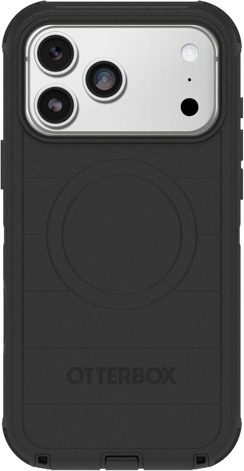iPhone 17 Pro Max Defender Pro Series Case - Black, Rugged, MagSafe
