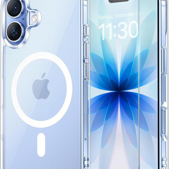 iPhone 17 Case Clear with Screen Protector, Compatible with Magsafe, Anti-Yellowing, Military-Grade Protection, Sh