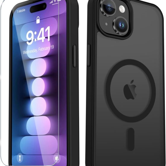 iPhone 15 Case, iPhone 14/13 Case, Matte Magnetic Phone Cover [with 1 Screen Protector] [Support for MagSafe] [S